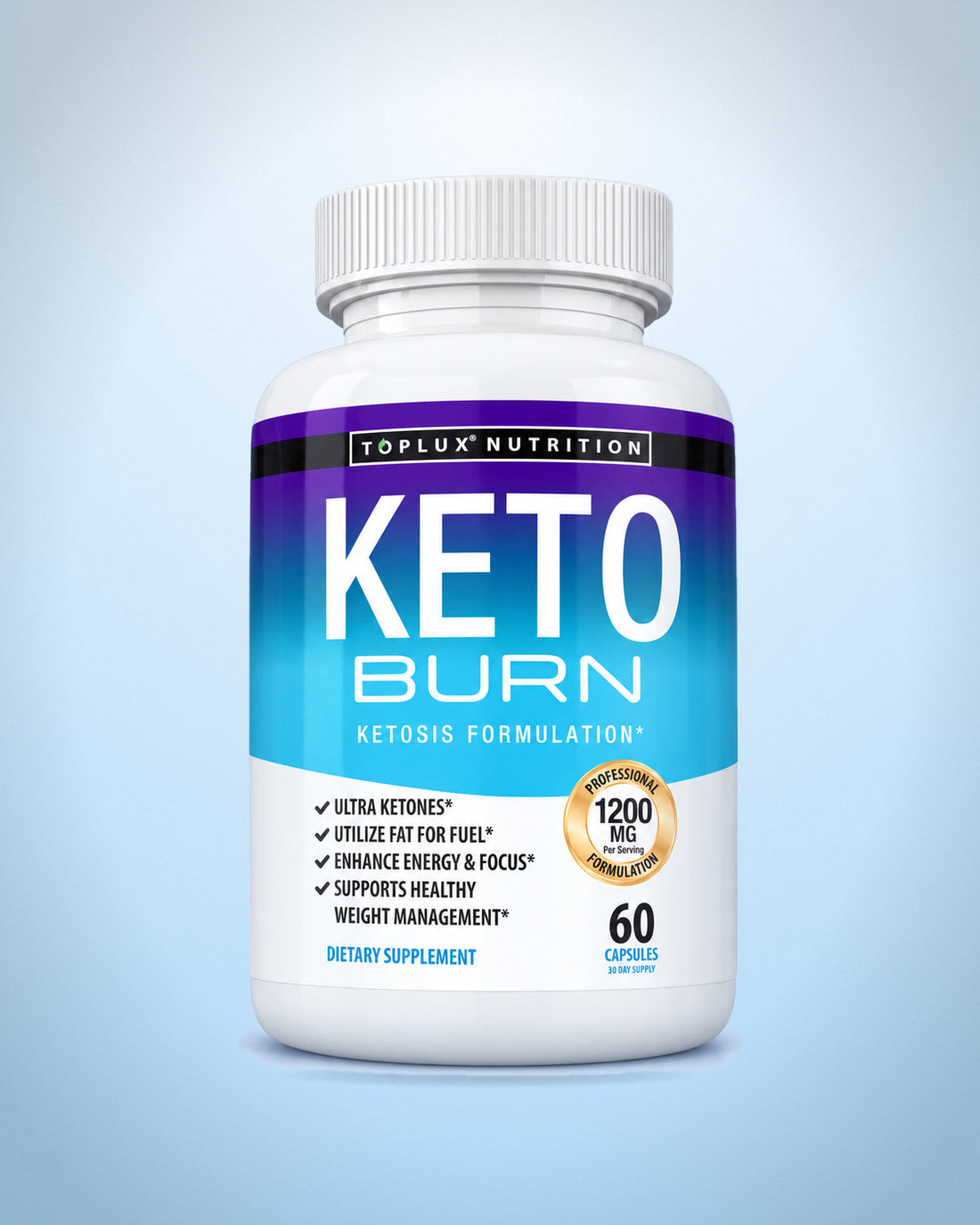 Frasco de Keto Burn, suplemento en cápsulas